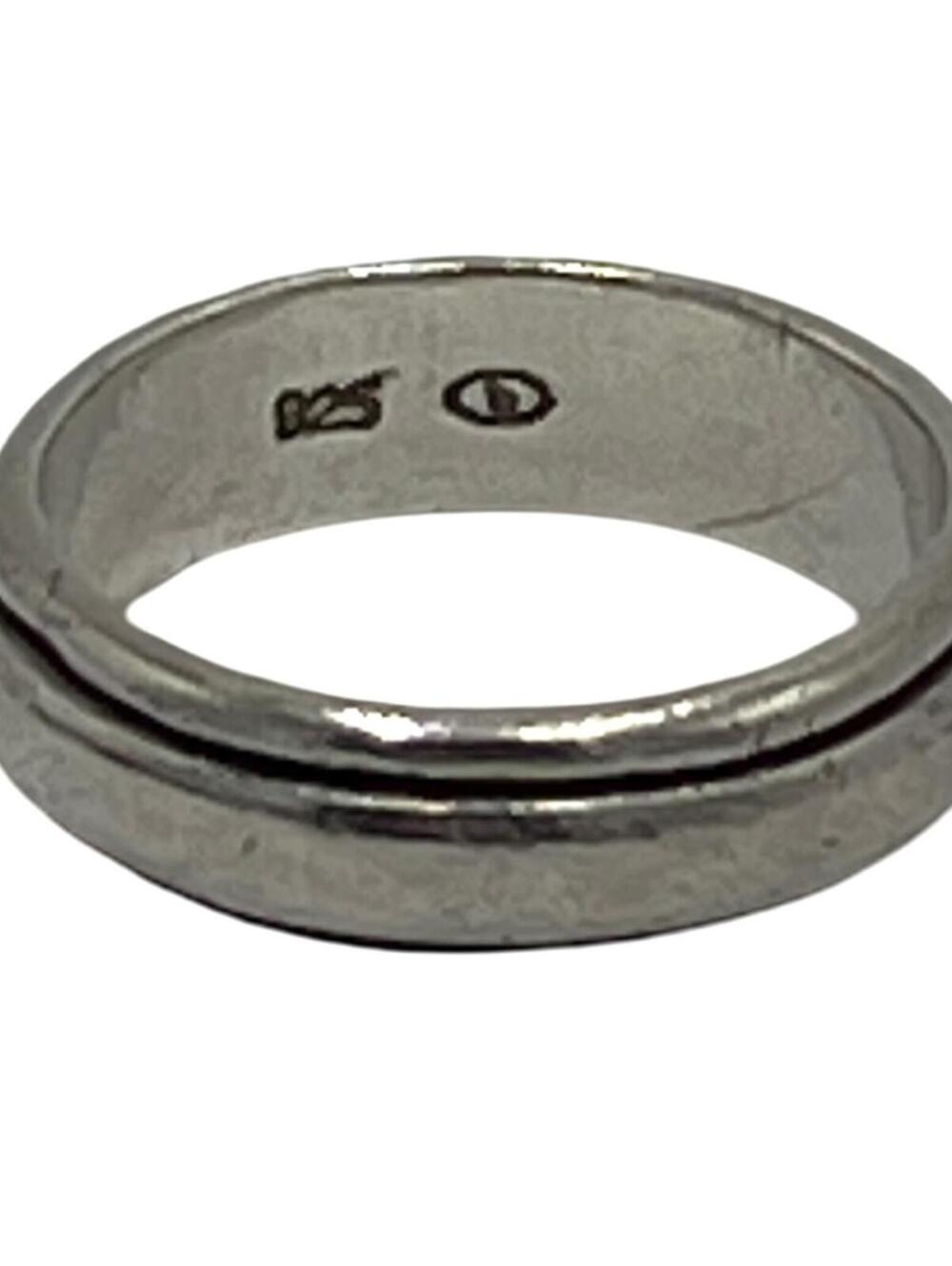 BOMA Sterling Silver Simple Edge-Bead Ring Size 6.25
